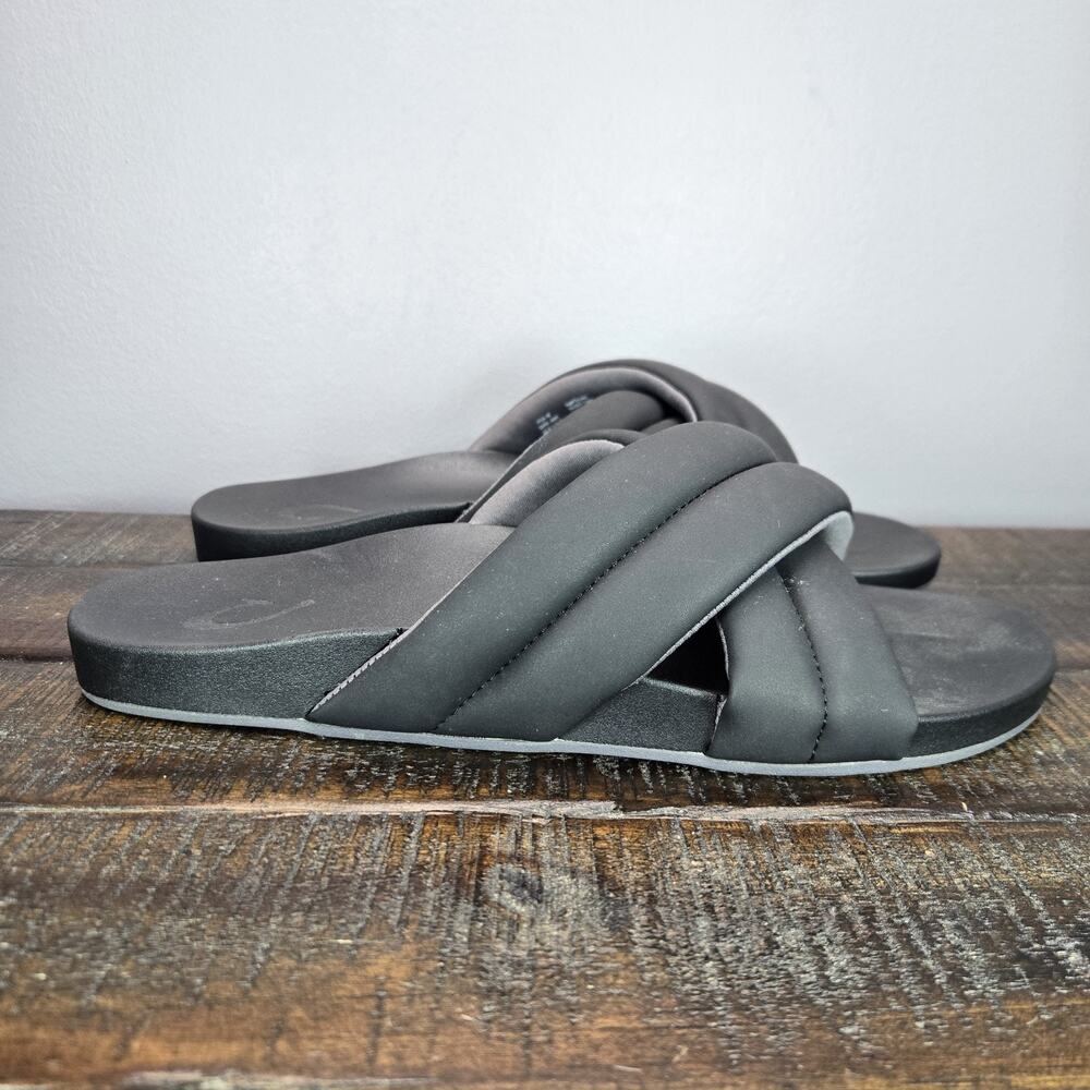 Olukai Hila Womens Size 11 Cross Sandals Flip Flop Flats Beach Black